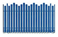 Забор из метталоштакетника лесенкой