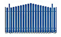 Забор из металоштакетника в форме пирамиды