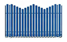 Забор из металоштакетника с возвышением по краям