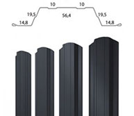 Металлоштакетник в форме прямоугольника